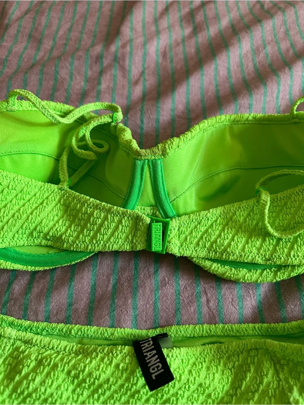 triangl swimwear Neon Lime Textured Bikini Set